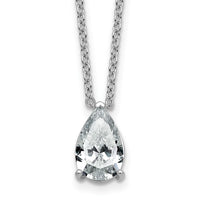 14kw 2 1/2ct Lab Grown Diamond VS+ F+ Pear Comp 18in Pendant Necklace
