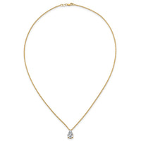 14k 2 1/2ct Lab Grown Diamond VS+ F+ Pear Comp 18in Pendant Necklace