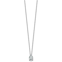 14kw 3ct Cert Lab Grown Dia VS+ F+ Pear Comp 18in Pendant Necklace