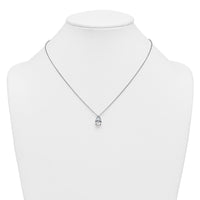 14kw 3ct Lab Grown Diamond VS+ F+ Pear Comp 18in Pendant Necklace