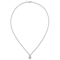14kw 3ct Cert Lab Grown Dia VS+ F+ Pear Comp 18in Pendant Necklace