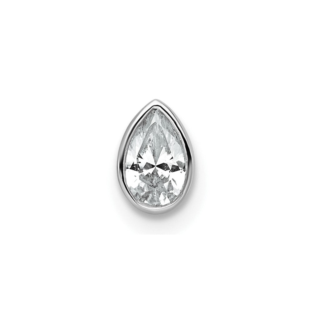14kw 1/4ct Pear Bezel Chain Slide Mounting