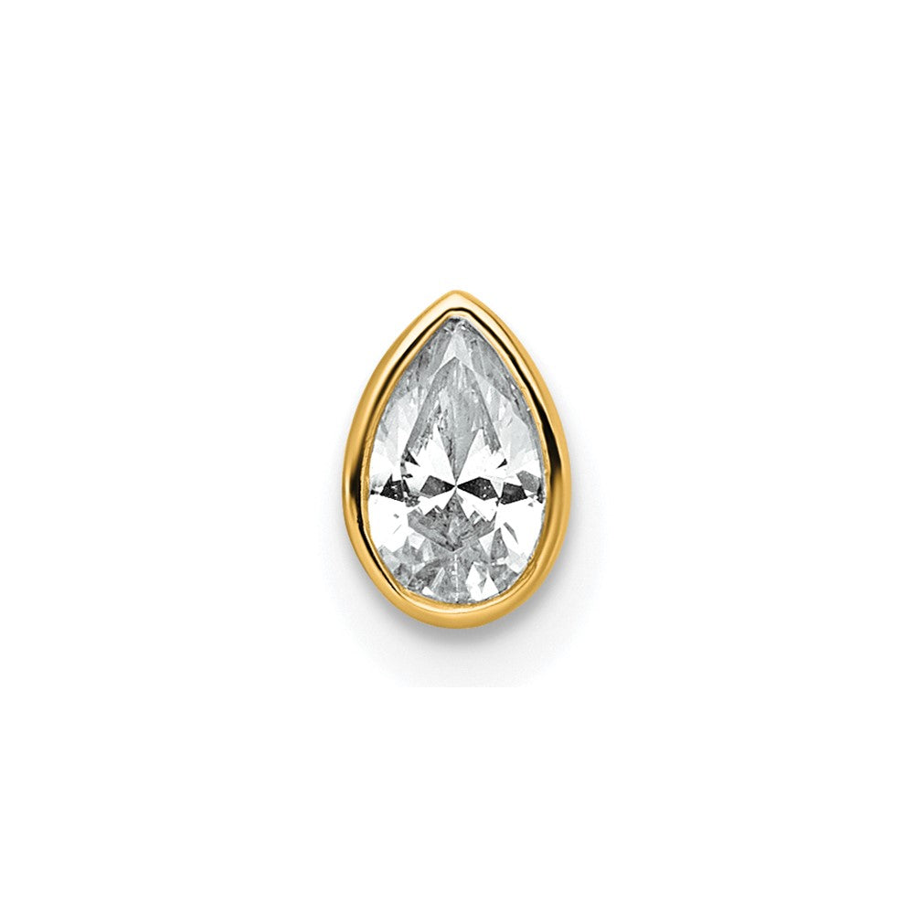 14k 1/4ct Pear Bezel Chain Slide Mounting