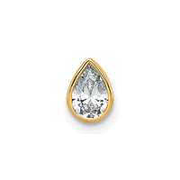 14k 1/3ct Lab Grown Diamond VS+ F+ Pear Comp Bezel Chain Slide