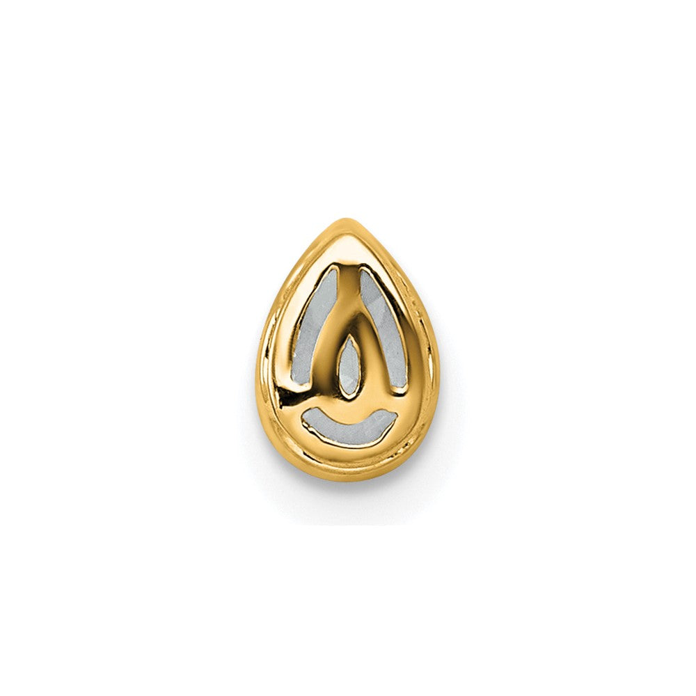 14k 3/8ct Lab Grown Diamond VS+ F+ Pear Comp Bezel Chain Slide