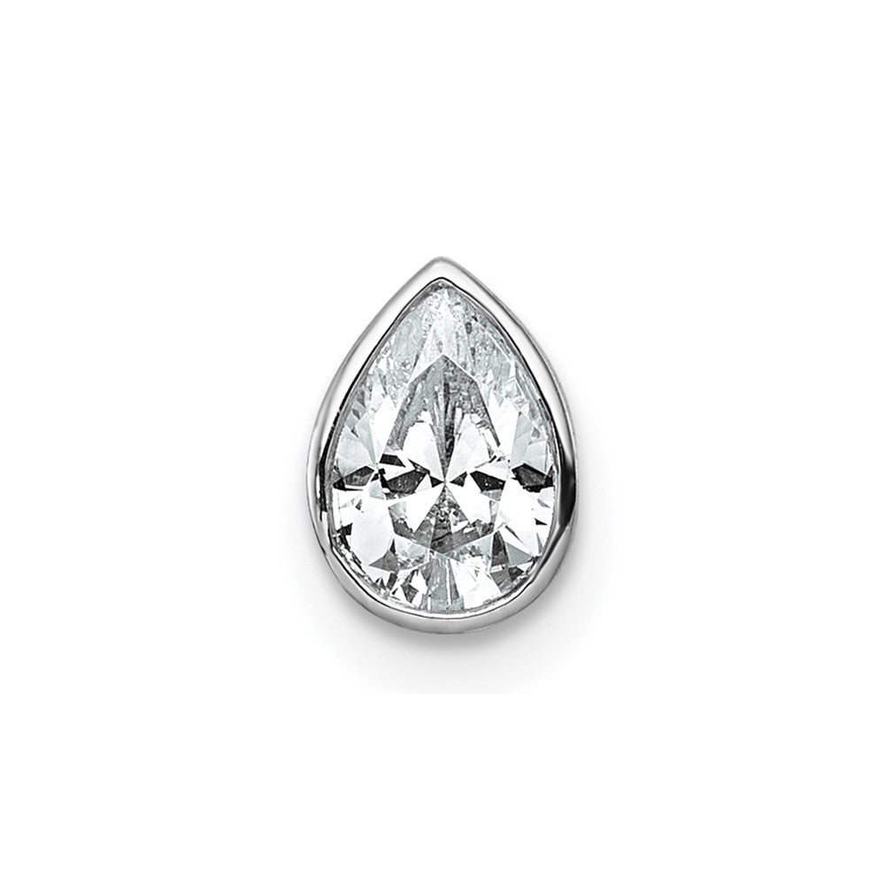 14kw 1/2ct Lab Grown Diamond VS+ F+ Pear Comp Bezel Chain Slide