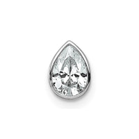 14kw 1/2ct Lab Grown Diamond VS+ F+ Pear Comp Bezel Chain Slide