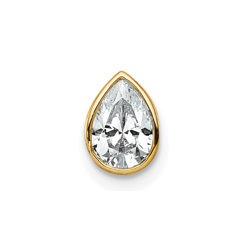 14k 1/2ct Pear Bezel Chain Slide Mounting