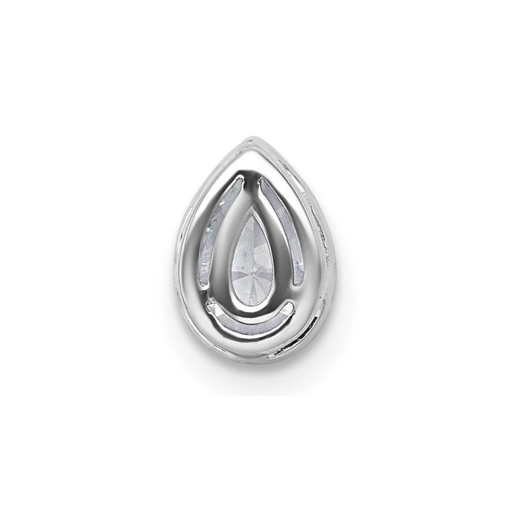 14kw 5/8ct Lab Grown Diamond VS+ F+ Pear Comp Bezel Chain Slide