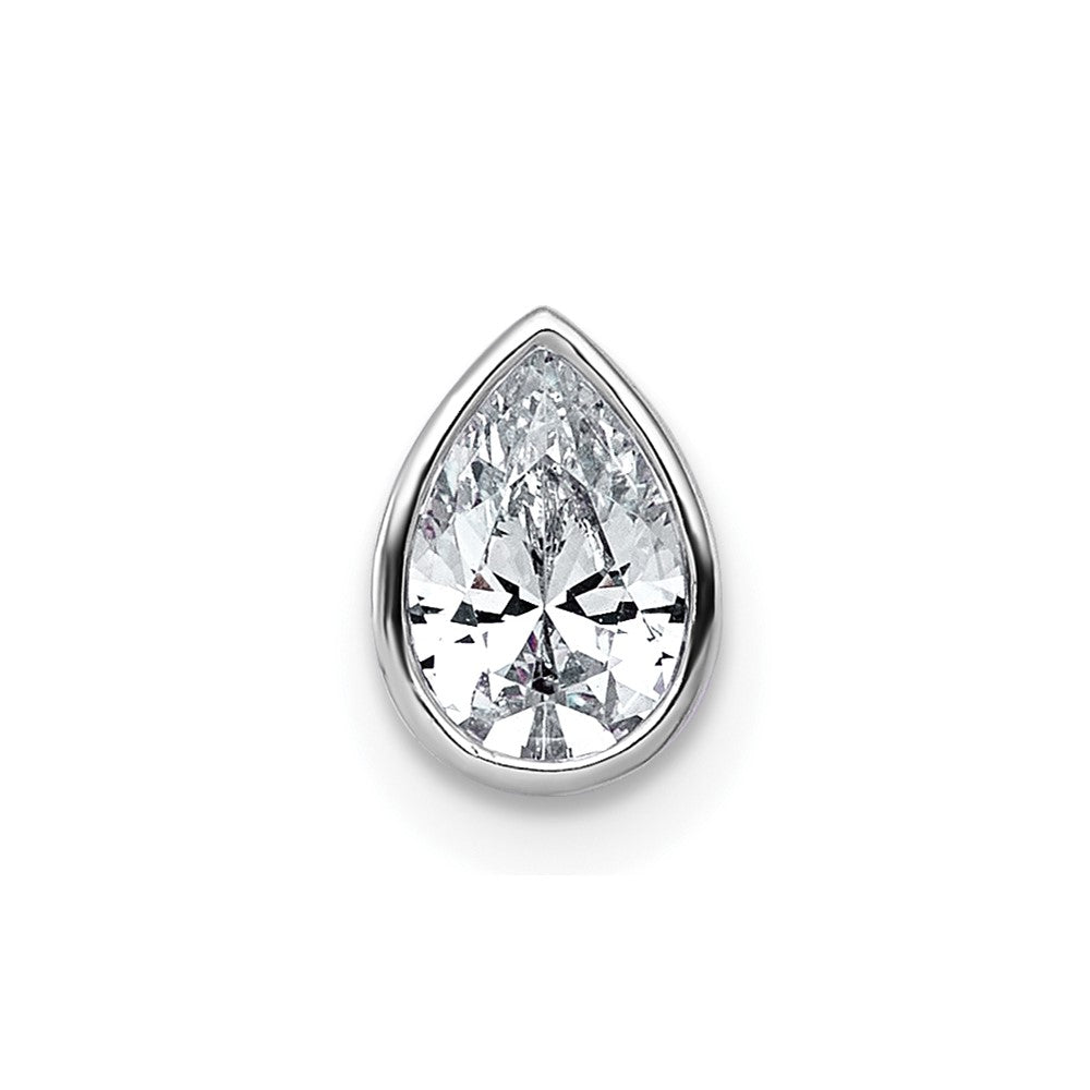 14kw 5/8ct Lab Grown Diamond VS+ F+ Pear Comp Bezel Chain Slide