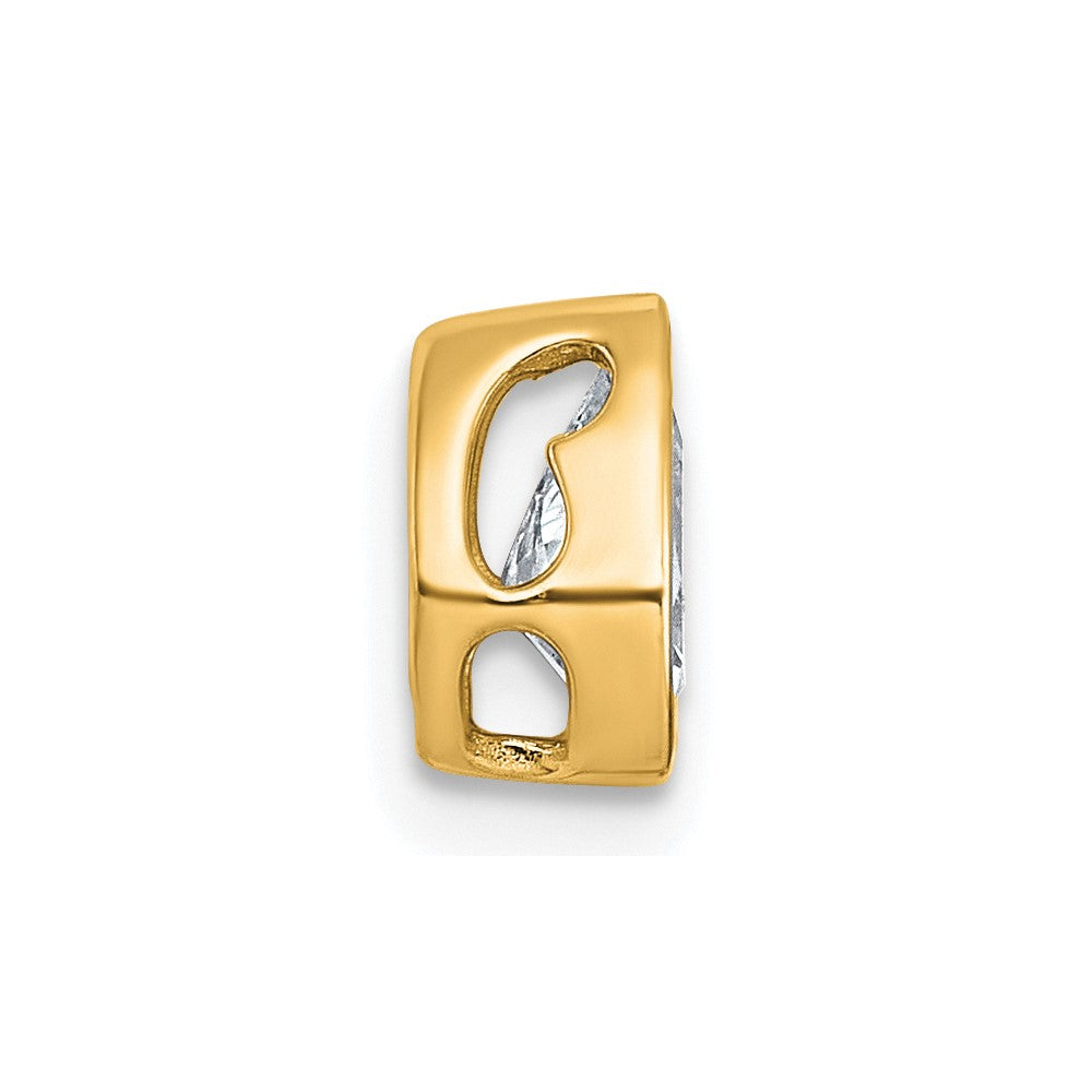 14k 5/8ct Lab Grown Diamond VS+ F+ Pear Comp Bezel Chain Slide