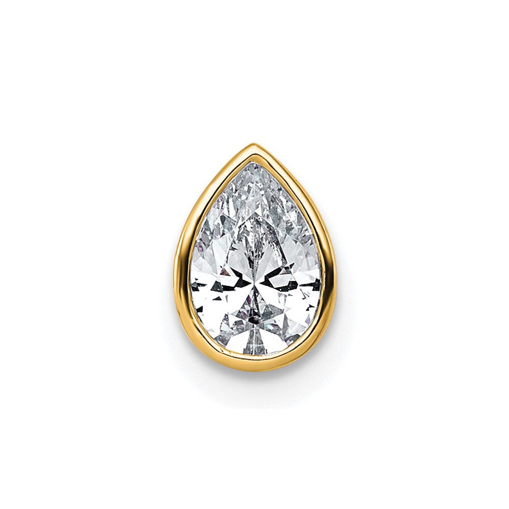 14k 5/8ct Pear Bezel Chain Slide Mounting