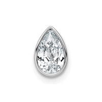 14kw 3/4ct Lab Grown Diamond VS+ F+ Pear Comp Bezel Chain Slide