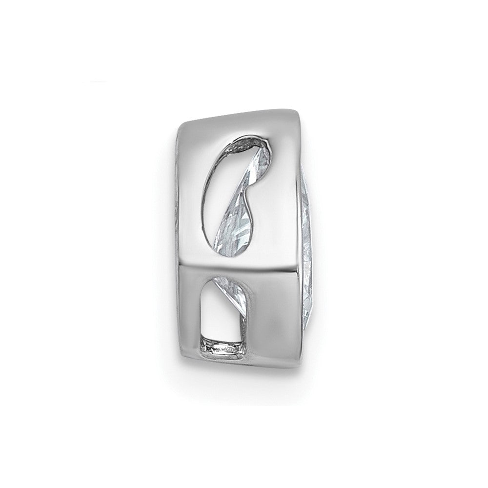 14kw 1ct Cert Lab Grown Diamond VS+ F+ Pear Comp Bezel Chain Slide