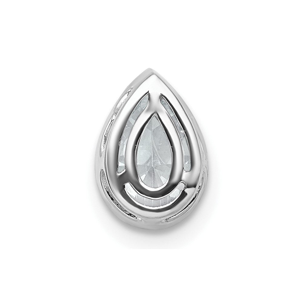 14kw 1ct Cert Lab Grown Diamond VS+ F+ Pear Comp Bezel Chain Slide