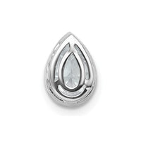 14kw 1ct Cert Lab Grown Diamond VS+ F+ Pear Comp Bezel Chain Slide