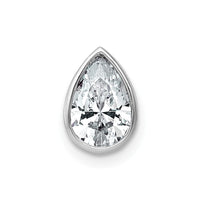 14kw 1ct Cert Lab Grown Diamond VS+ F+ Pear Comp Bezel Chain Slide