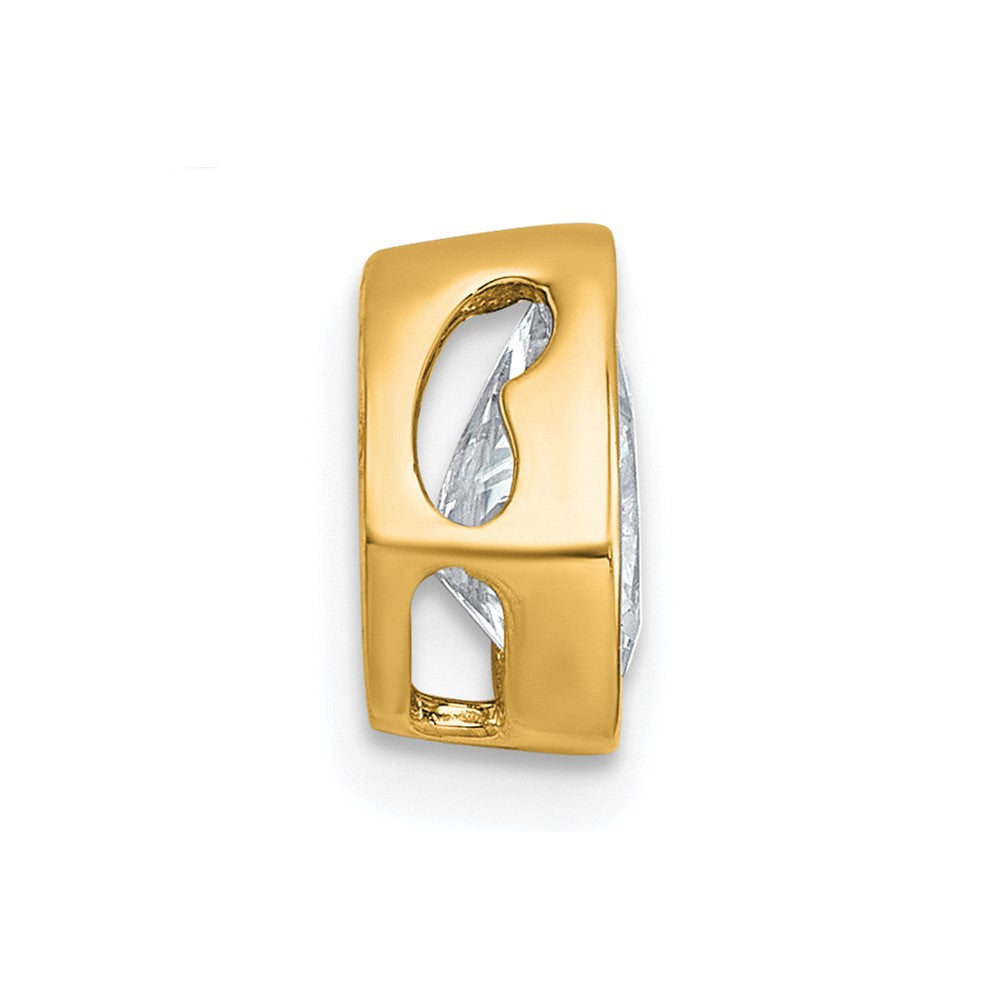 14k 1ct Lab Grown Diamond VS+ F+ Pear Comp Bezel Chain Slide