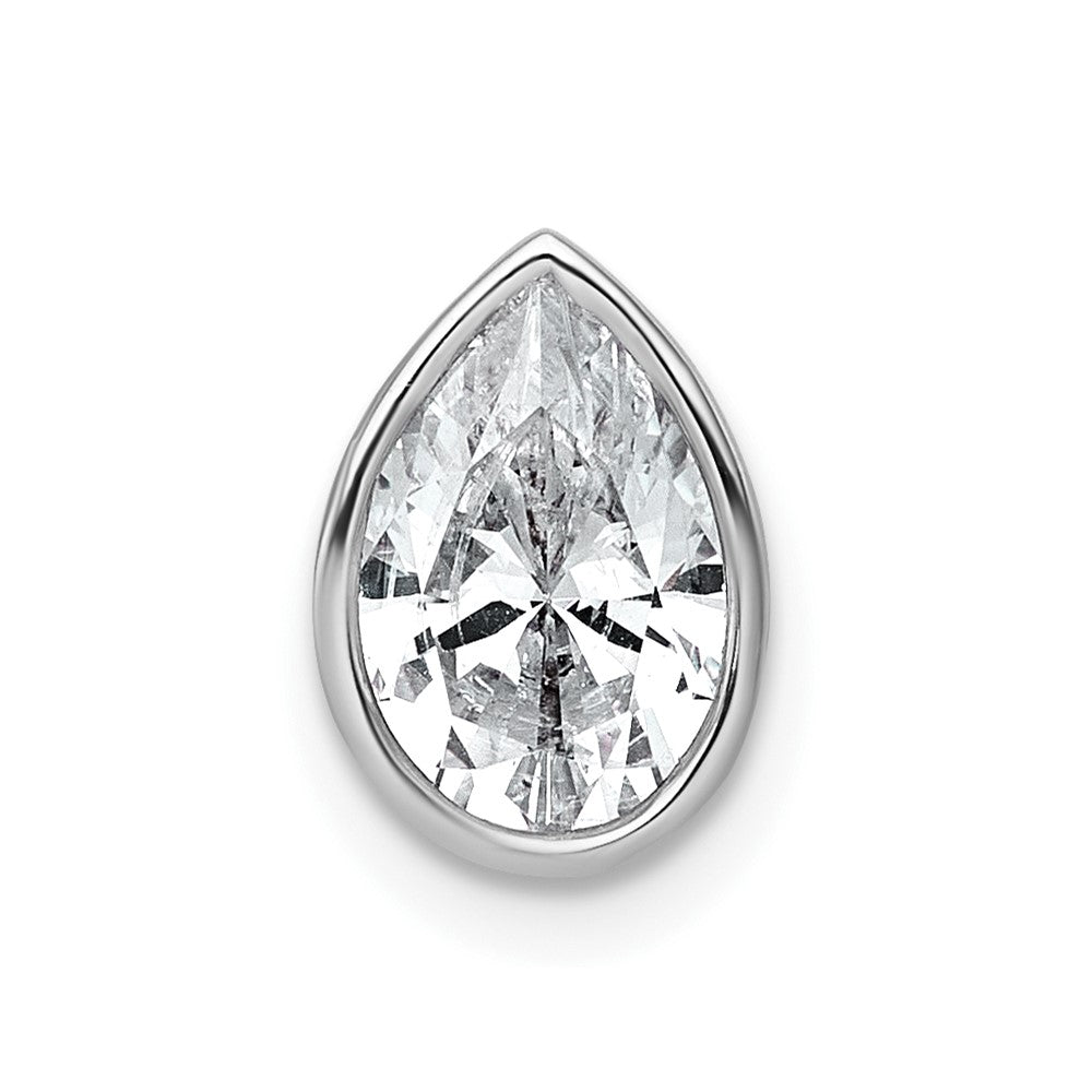 14kw 1 1/2ct Pear Bezel Chain Slide Mounting