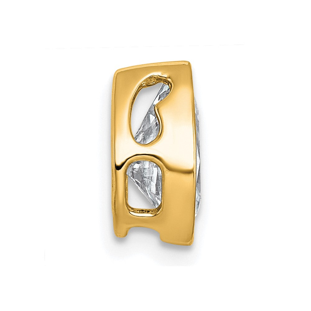 14k 1 1/2ct Cert Lab Grown Diamond VS+ F+ Pear Comp Bezel Chain Slide