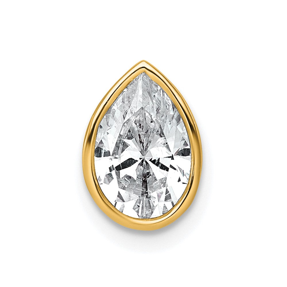 14k 1 1/2ct Pear Bezel Chain Slide Mounting