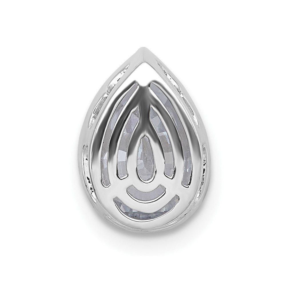 14kw 2ct Cert Lab Grown Diamond VS+ F+ Pear Comp Bezel Chain Slide