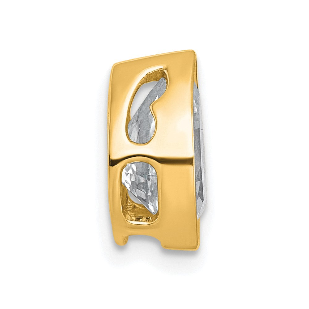 14k 2ct Lab Grown Diamond VS+ F+ Pear Comp Bezel Chain Slide
