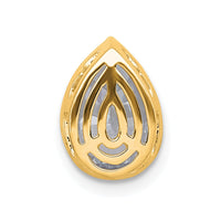 14k 2ct Lab Grown Diamond VS+ F+ Pear Comp Bezel Chain Slide