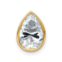 14k 2ct Lab Grown Diamond VS+ F+ Pear Comp Bezel Chain Slide
