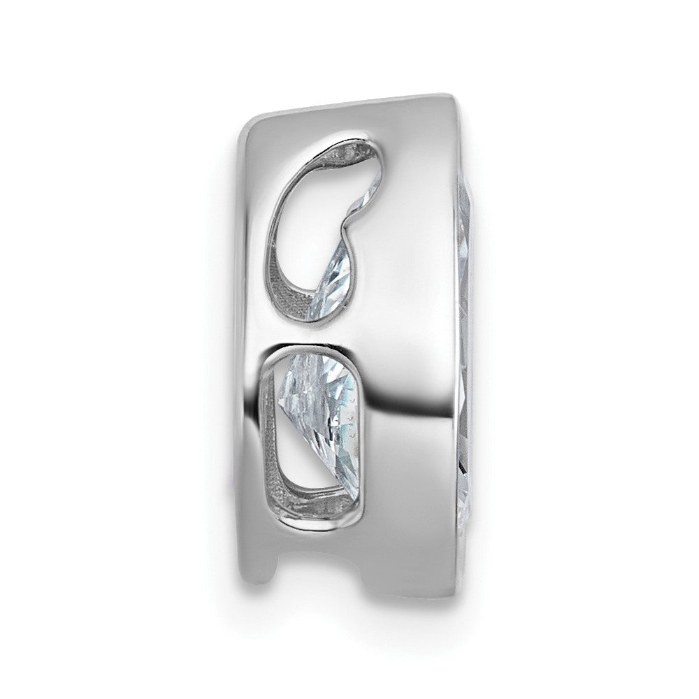 14kw 2 1/2ct Lab Grown Diamond VS+ F+ Pear Comp Bezel Chain Slide