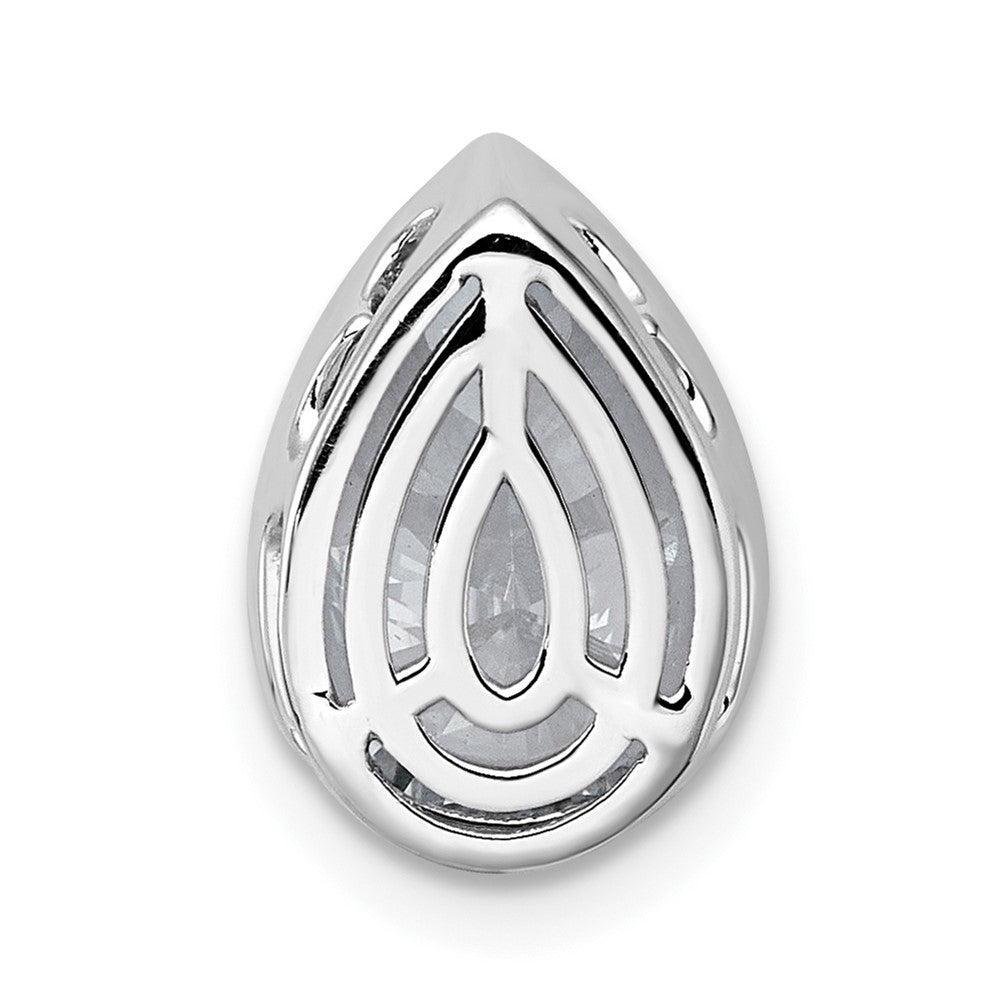 14kw 2 1/2ct Lab Grown Diamond VS+ F+ Pear Comp Bezel Chain Slide
