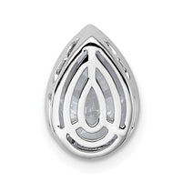 14kw 2 1/2ct Lab Grown Diamond VS+ F+ Pear Comp Bezel Chain Slide