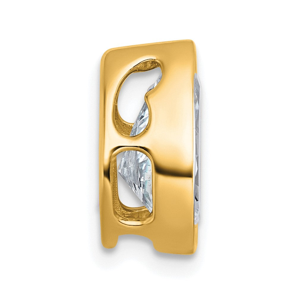 14k 2 1/2ct Lab Grown Diamond VS+ F+ Pear Comp Bezel Chain Slide