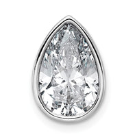 14kw 3ct Cert Lab Grown Diamond VS+ F+ Pear Comp Bezel Chain Slide