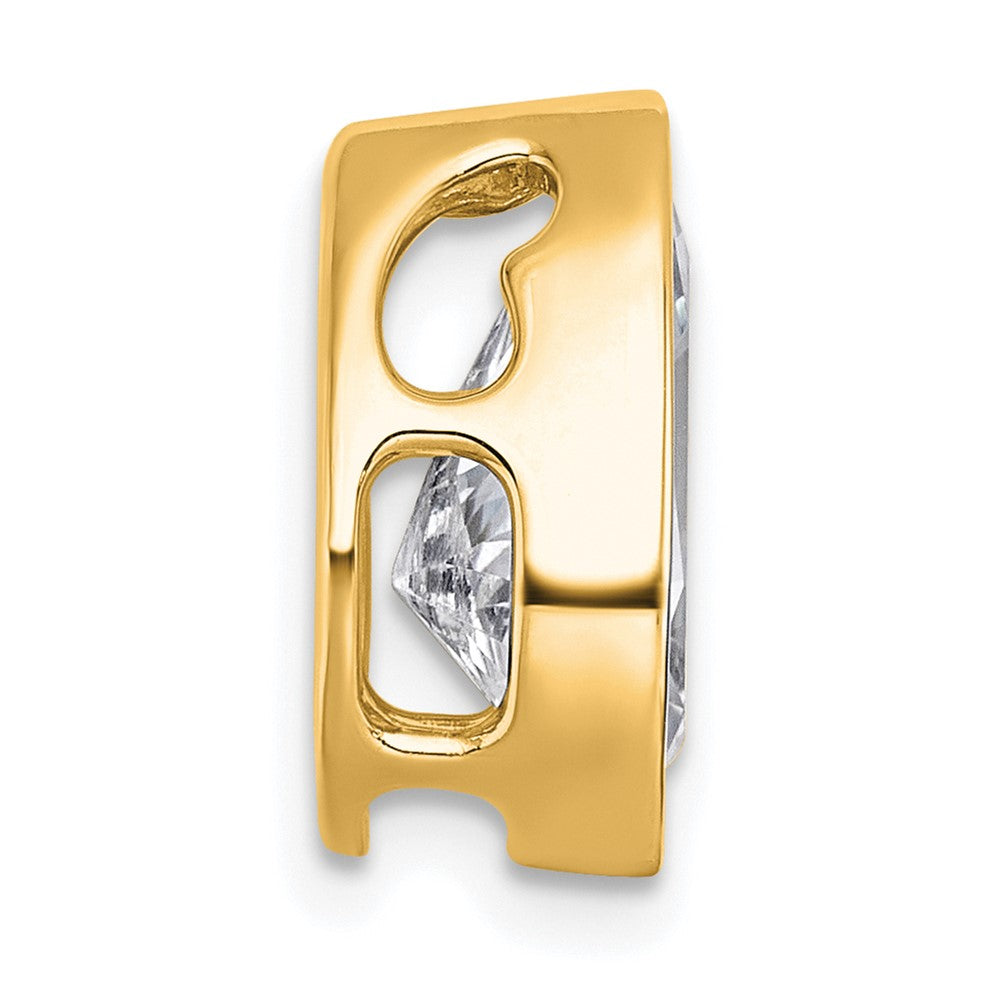14k 3ct Cert Lab Grown Diamond VS+ F+ Pear Comp Bezel Chain Slide