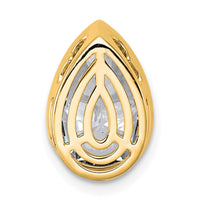 14k 3ct Cert Lab Grown Diamond VS+ F+ Pear Comp Bezel Chain Slide