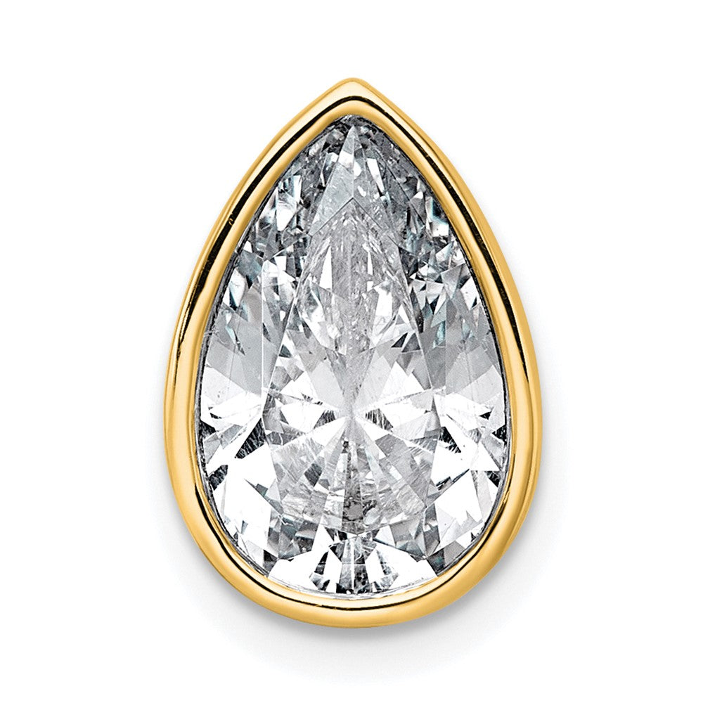 14k 3ct Pear Bezel Chain Slide Mounting