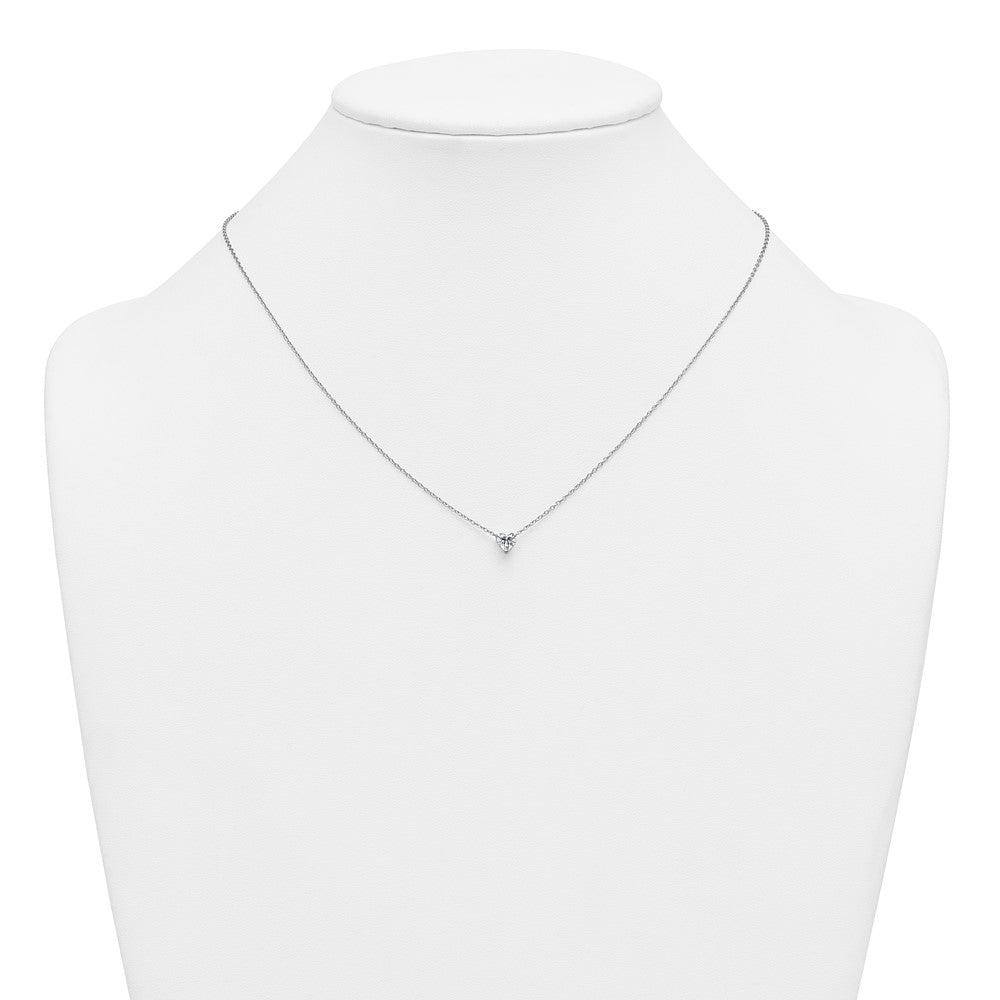 14kw 1/2ct Lab Grown Diamond VS+ F+ Heart Comp 18in Pendant Necklace