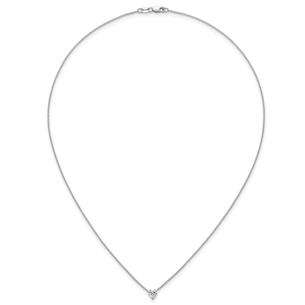 14kw 1/2ct Lab Grown Diamond VS+ F+ Heart Comp 18in Pendant Necklace