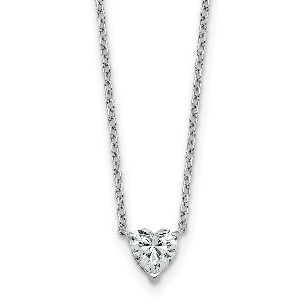 14kw 1/2ct Lab Grown Diamond VS+ F+ Heart Comp 18in Pendant Necklace