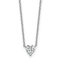 14kw 1/2ct Lab Grown Diamond VS+ F+ Heart Comp 18in Pendant Necklace