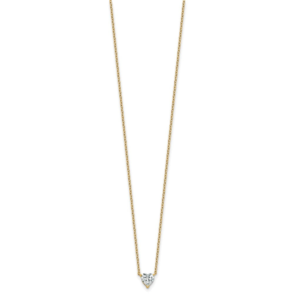 14k 1/2ct Lab Grown Diamond VS+ F+ Heart Comp 18in Pendant Necklace