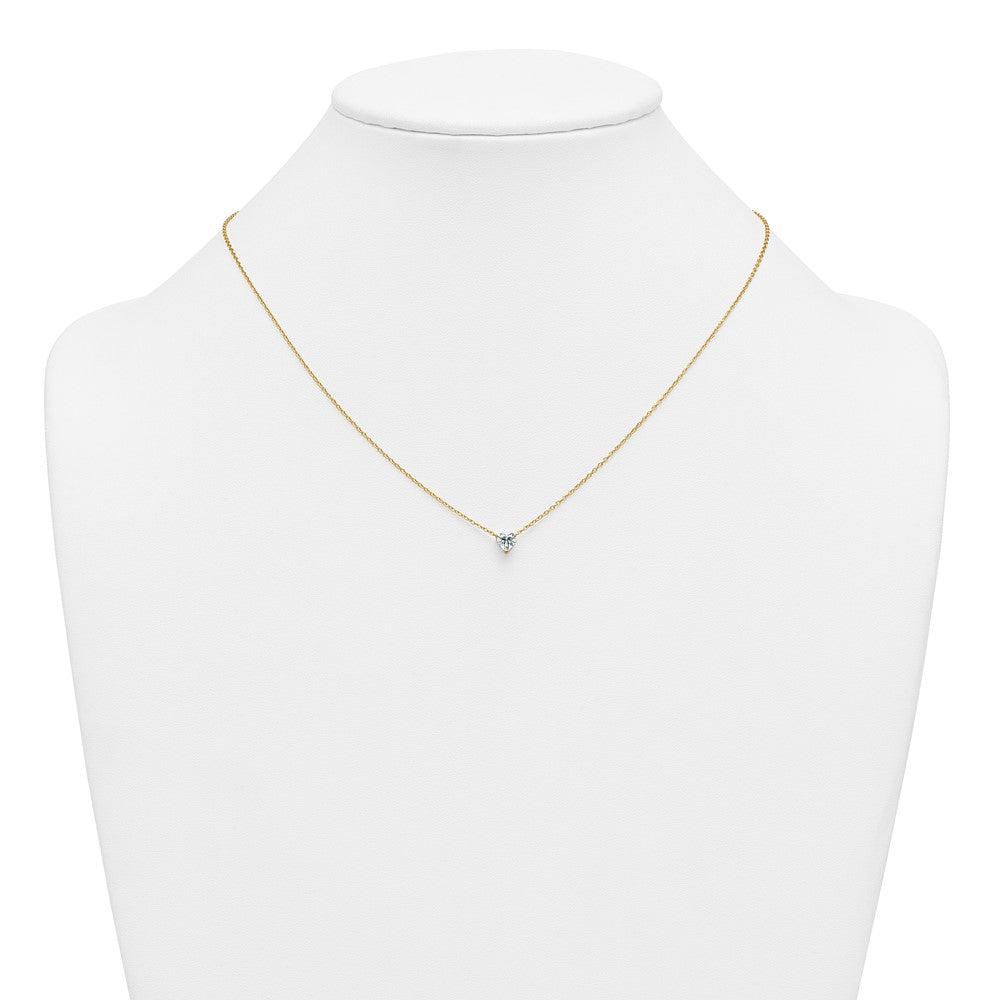 14k 1/2ct Lab Grown Diamond VS+ F+ Heart Comp 18in Pendant Necklace