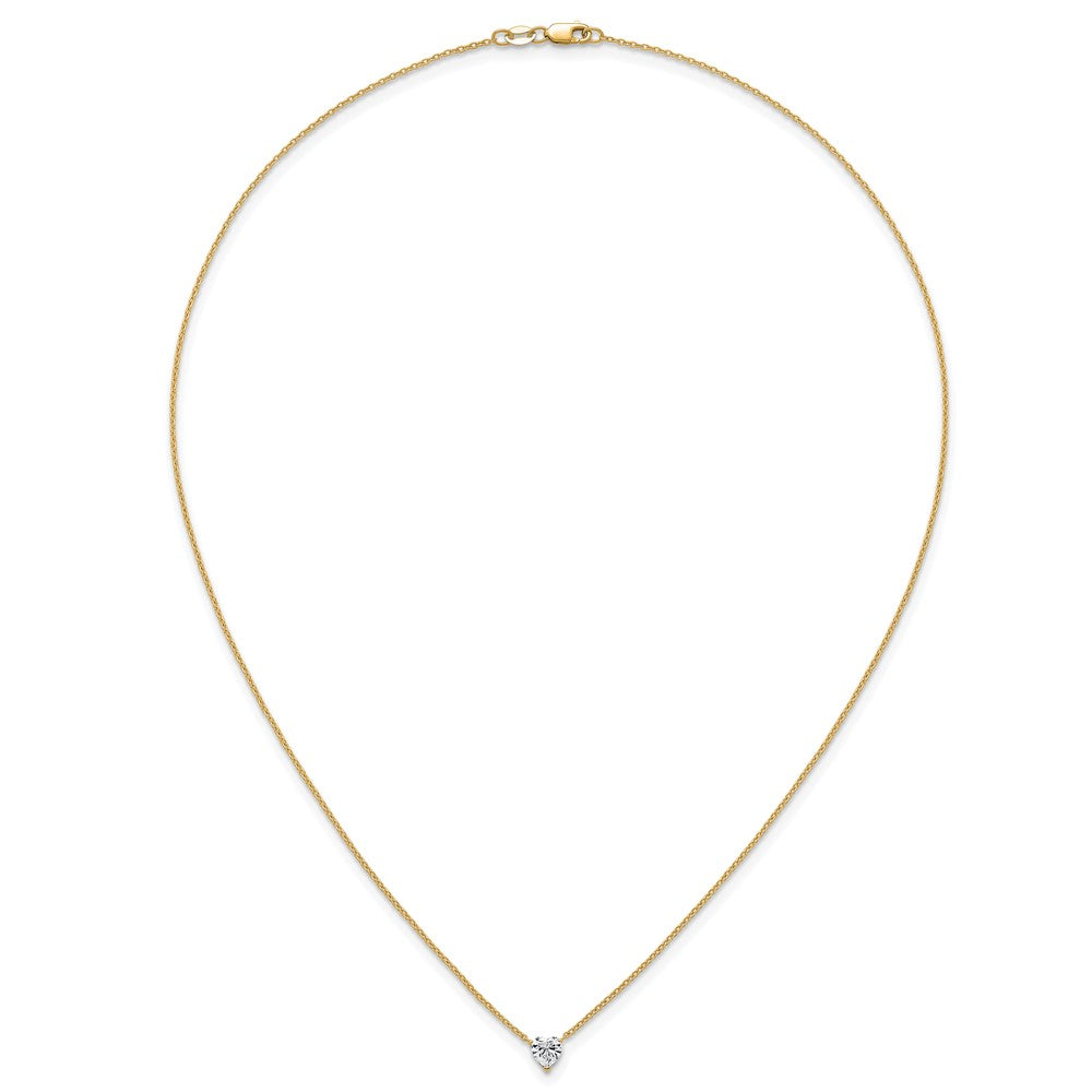 14k 1/2ct Lab Grown Diamond VS+ F+ Heart Comp 18in Pendant Necklace