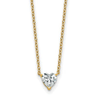 14k 1/2ct Lab Grown Diamond VS+ F+ Heart Comp 18in Pendant Necklace