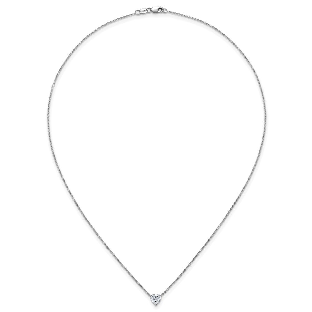 14kw 3/4ct Lab Grown Diamond VS+ F+ Heart Comp 18in Pendant Necklace