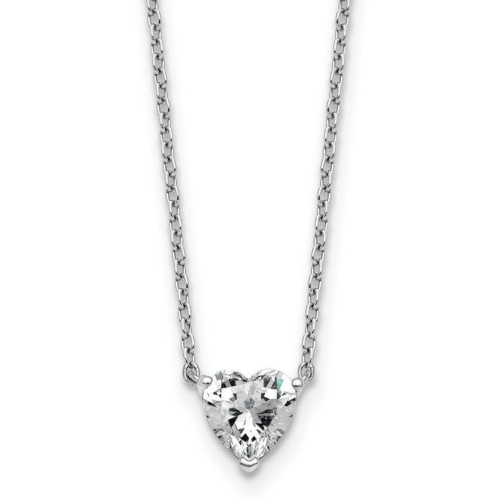 14kw 3/4ct Lab Grown Diamond VS+ F+ Heart Comp 18in Pendant Necklace