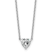14kw 3/4ct Lab Grown Diamond VS+ F+ Heart Comp 18in Pendant Necklace