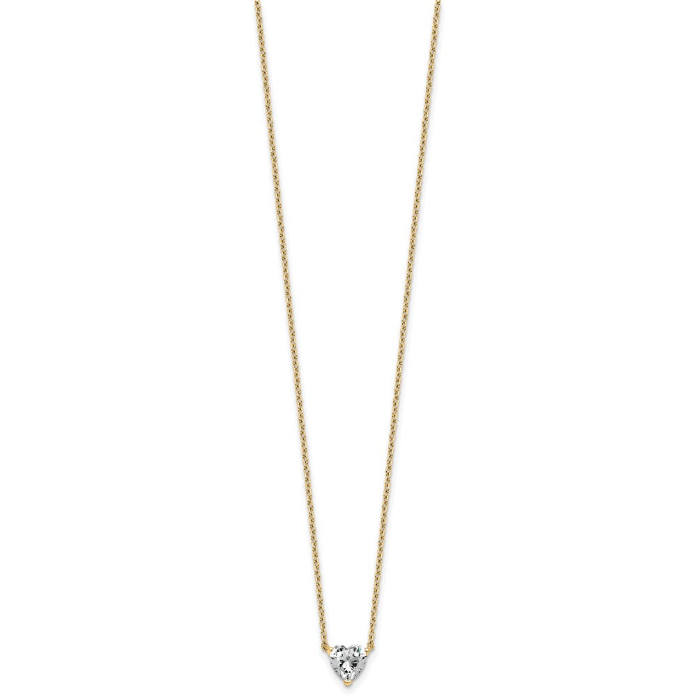 14k 3/4ct Lab Grown Diamond VS+ F+ Heart Comp 18in Pendant Necklace