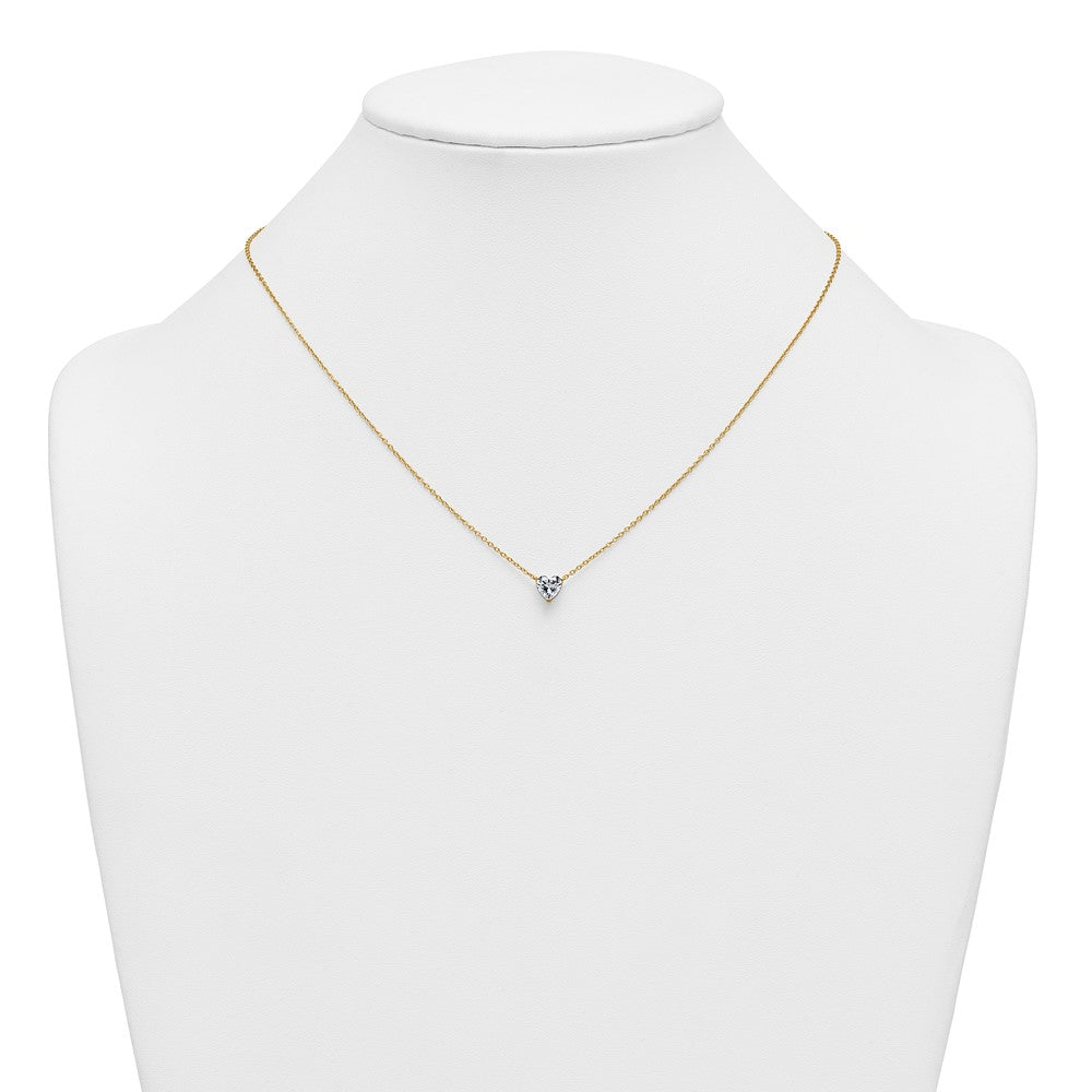 14k 3/4ct Lab Grown Diamond VS+ F+ Heart Comp 18in Pendant Necklace